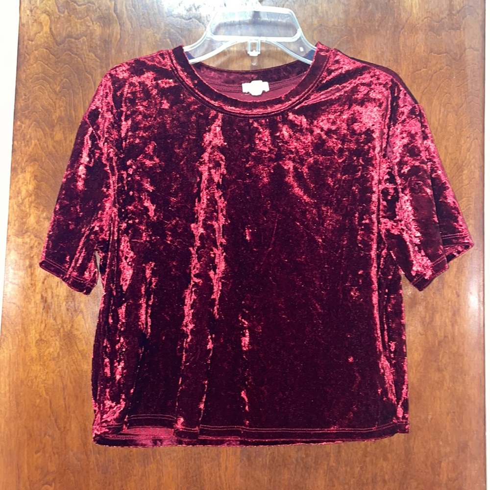Velvet top, brand: garage, size: S, color: red